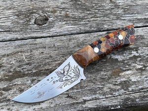 Duck Hunter themed Hand Made Fixed Blade