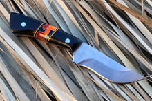 Load image into Gallery viewer, Custom Hand Made 8 inch Fixed Blade with Segmented Ebony Handles