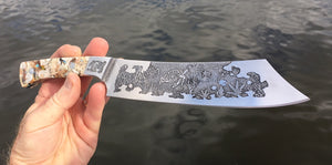 Buccaneer style Sea Turtle Themed Chef Knife