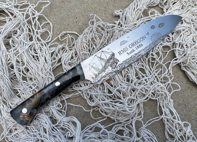 Shipwreck Oregon Themed Custom Hand Made Chef Knife – Berg Knifemaking