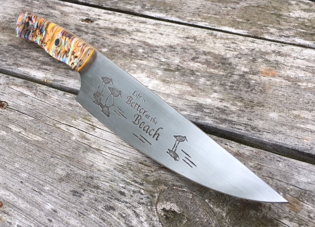 Beach Themed Custom Hand Made Chef Knife by Berg Knife Making – Berg  Knifemaking