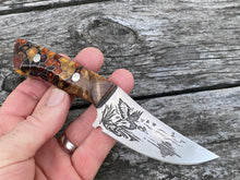 Load image into Gallery viewer, Duck Hunter themed Hand Made Fixed Blade