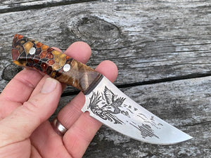 Duck Hunter themed Hand Made Fixed Blade