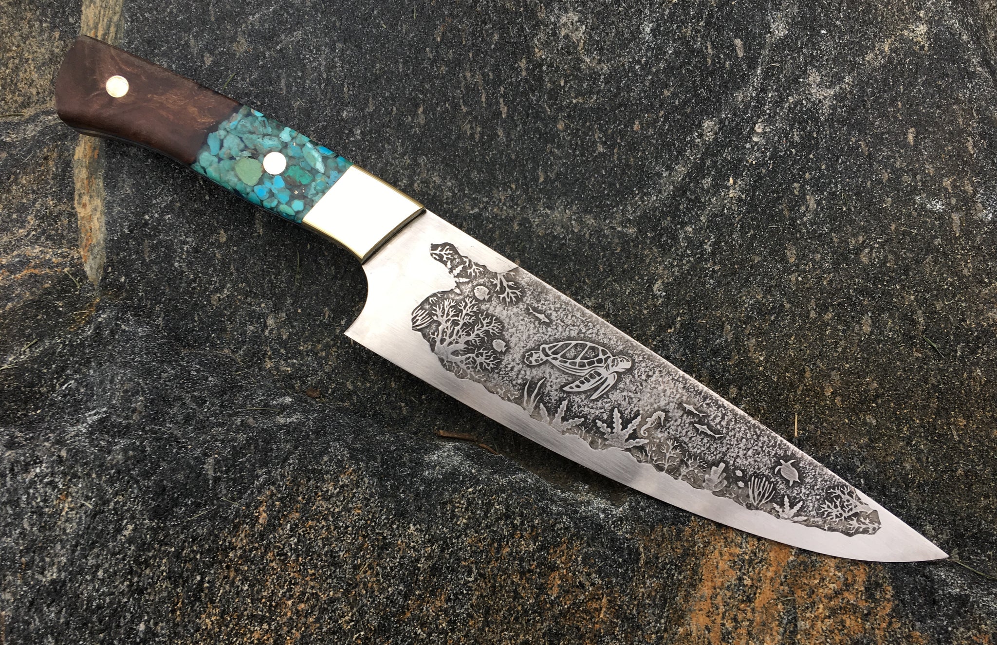 Nautical Themed Custom Hand Made Chef Knife by Berg Blades – Berg  Knifemaking