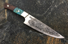 Load image into Gallery viewer, Shark and Shipwreck Nautical Themed Chef Knife