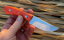 Load image into Gallery viewer, Custom Hand Made 7 inch Fixed Blade with Orange Handles