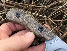Load image into Gallery viewer, Custom Hand Made Fixed BladeNeck Knife with Burlap Micarta Scales