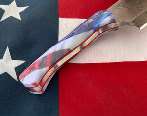 American Flag Themed Custom Hand Made Cleaver Chef Knife