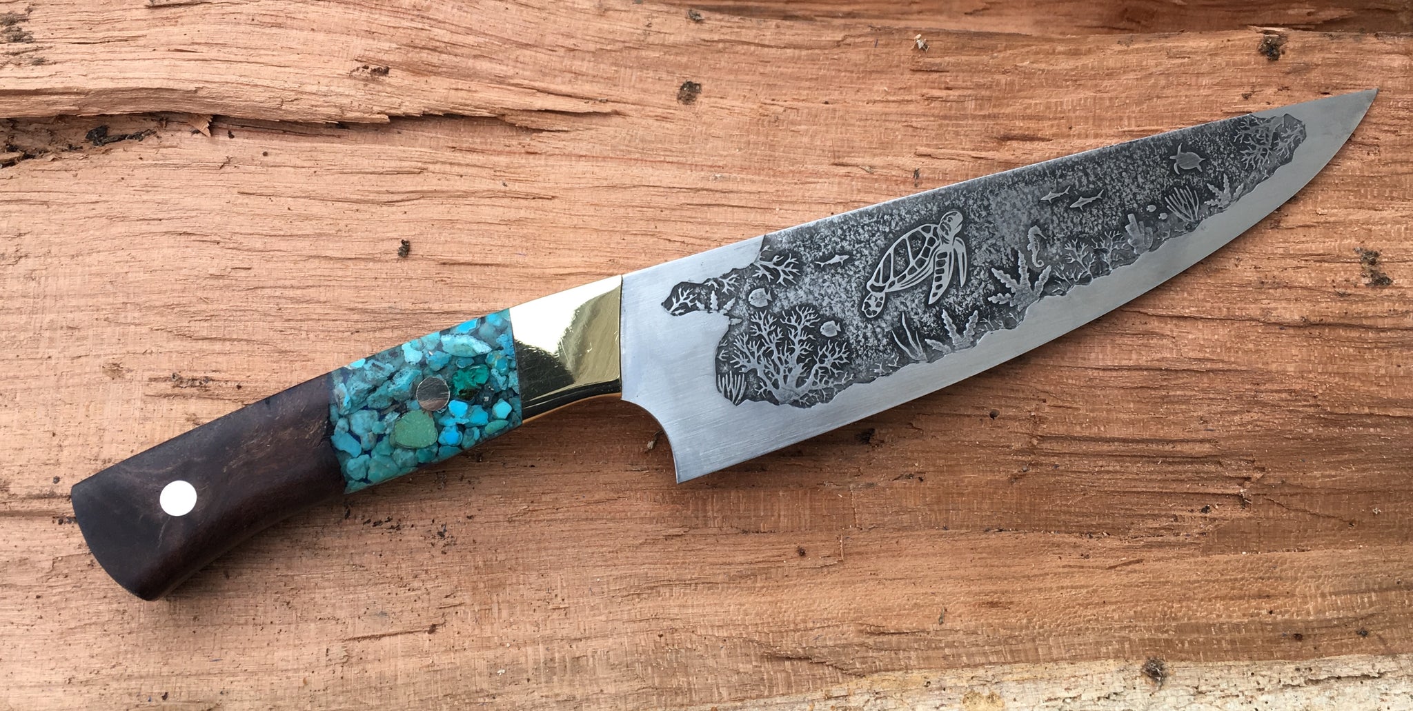 Beach Themed Custom Hand Made Chef Knife by Berg Knife Making – Berg  Knifemaking