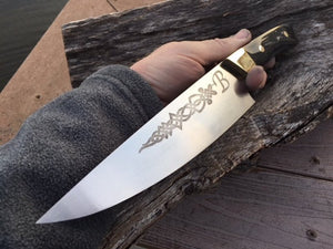 Custom Hand made Celtic Chef Knife