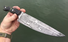 Load image into Gallery viewer, Deer on the Lake Themed Custom Hand Made Chef Knife by Berg Blades