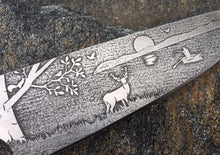 Load image into Gallery viewer, Deer on the Lake Themed Custom Hand Made Chef Knife by Berg Blades