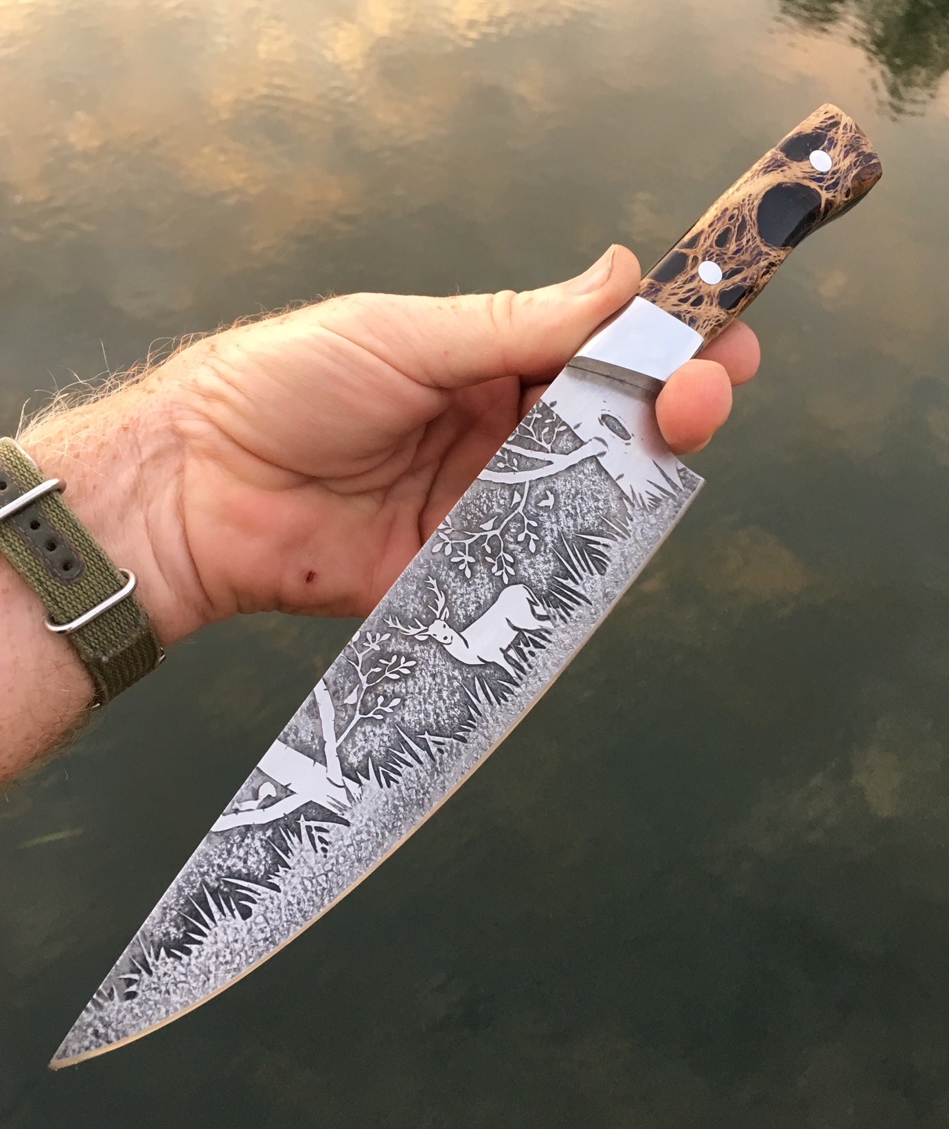 Deer in the Woods Themed Custom Hand Made Chef Knife by Berg Blades – Berg  Knifemaking