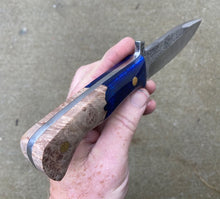 Load image into Gallery viewer, High Carbon Dagger with hybrid wood and blue scales