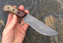 Load image into Gallery viewer, Custom Hand Made Fixed Blade with Burlap Micarta Hybrid Scales
