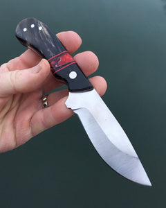 Custom Hand Made Fixed Blade with Buffalo Horn Hybrid Scales