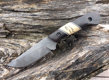 Load image into Gallery viewer, Custom Hand Made 7 3/4 inch Fixed Blade with Blackwood segmented Handles