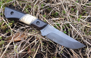 Custom Hand Made 7 3/4 inch Fixed Blade with Blackwood segmented Handles