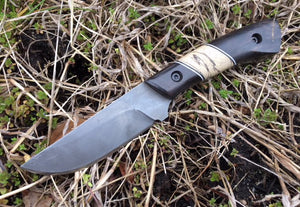 Custom Hand Made 7 3/4 inch Fixed Blade with Blackwood segmented Handles