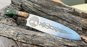 Custom Hand made Celtic Chef Knife – Berg Knifemaking