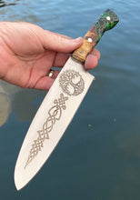 Load image into Gallery viewer, Celtic Tree of Life Themed Custom Hand Made Chef Knife