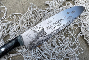 Shipwreck Oregon Themed Custom Hand Made Chef Knife