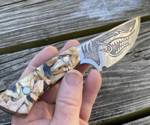 Load image into Gallery viewer, Shark Knife with fossil shark teeth cast handles
