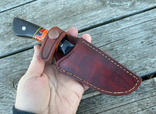 Load image into Gallery viewer, Custom Hand Made 8 inch Fixed Blade with Segmented Ebony Handles