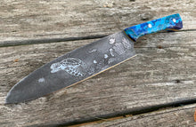 Load image into Gallery viewer, Sea Turtle Themed Chef Knife with blue scales