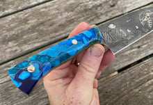 Load image into Gallery viewer, Sea Turtle Themed Chef Knife with blue scales