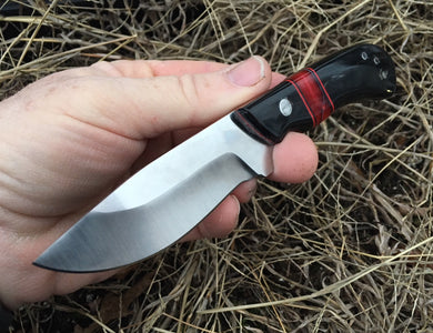 Custom Hand Made Fixed Blade with Buffalo Horn Hybrid Scales