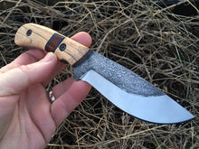 Load image into Gallery viewer, Custom Hand Made Fixed Blade with Light and Dark wood Hybrid Scales