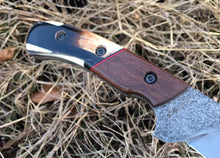 Load image into Gallery viewer, Custom Hand Made Fixed Blade with Woolly Mammoth Segmented Hybrid Scales