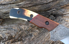 Load image into Gallery viewer, Custom Hand Made Fixed Blade with Woolly Mammoth Segmented Hybrid Scales