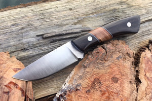 Custom Hand Made 7 3/4 inch Fixed Blade with segmented Handles