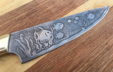 Load image into Gallery viewer, Nautical Themed Custom Hand Made Chef Knife by Berg Blades