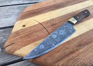 Nautical Themed Custom Hand Made Chef Knife by Berg Blades