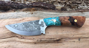 Sea Turtle themed Hand Made Fixed Blade