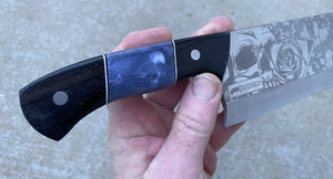 Skull Themed Modified Cleaver Chef Knife