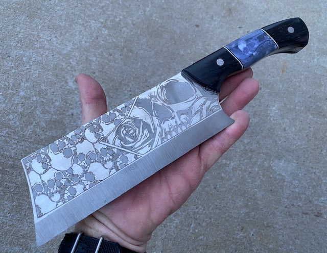 Skull Themed Modified Cleaver Chef Knife – Berg Knifemaking
