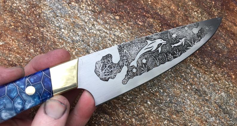 knife blade etching