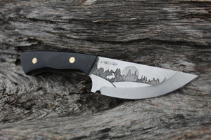 Custom Two Tone Etched Hunting Knife