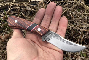 Custom Hand Made 7 inch Fixed Blade with segmented Handles
